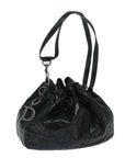 CHRISTIAN D1OR Canage Shoulder Bag patent Black Auth bs12459