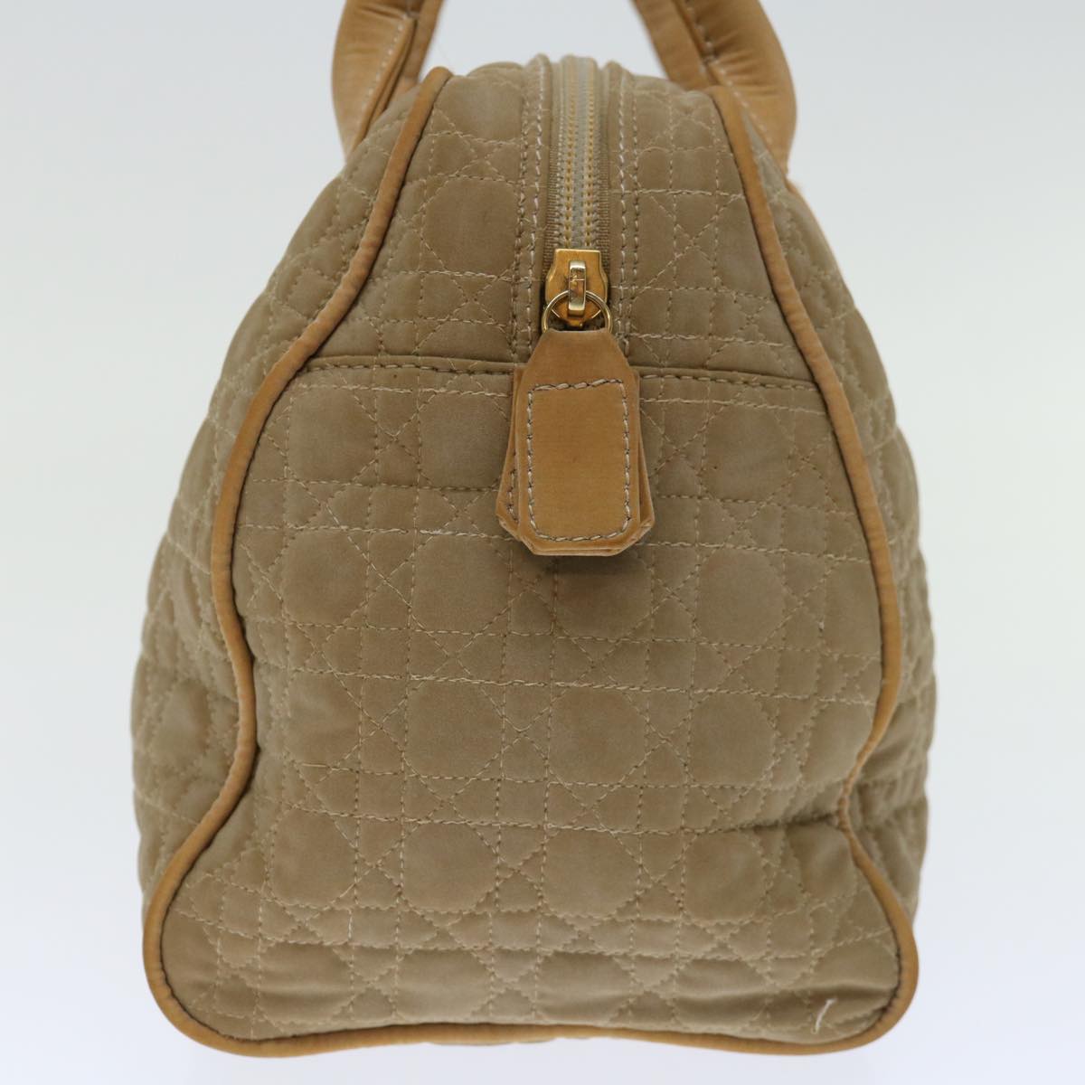 CHRISTIAN D1OR Canage Hand Bag Nylon Beige Auth bs12732