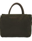 PRD Hand Bag Nylon Khaki Auth bs12828