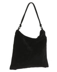 PRD Hand Bag Velor Black Auth bs12921