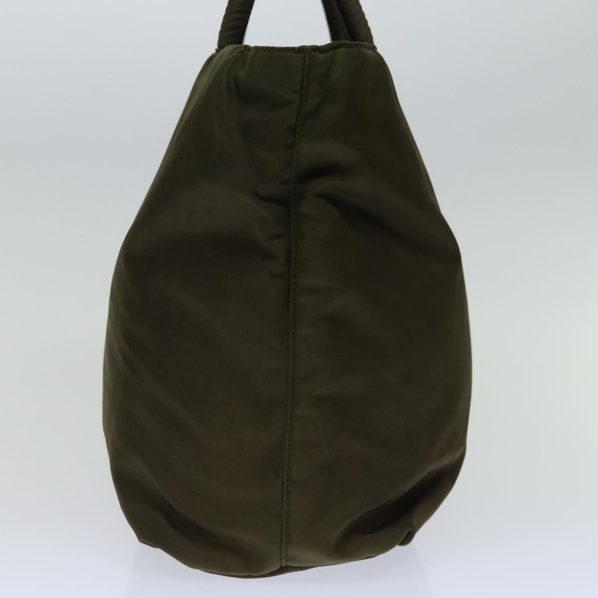 PRD Hand Bag Nylon Khaki Auth bs12944