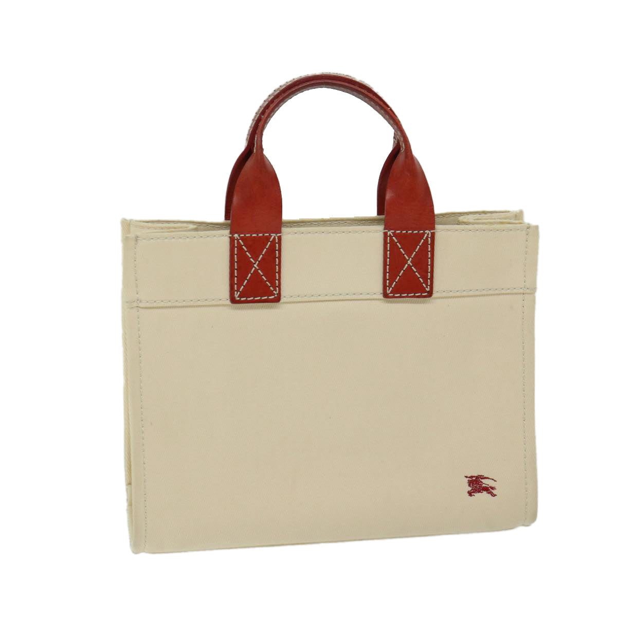 BBERRY Blue Label Hand Bag Canvas Beige Auth bs12954