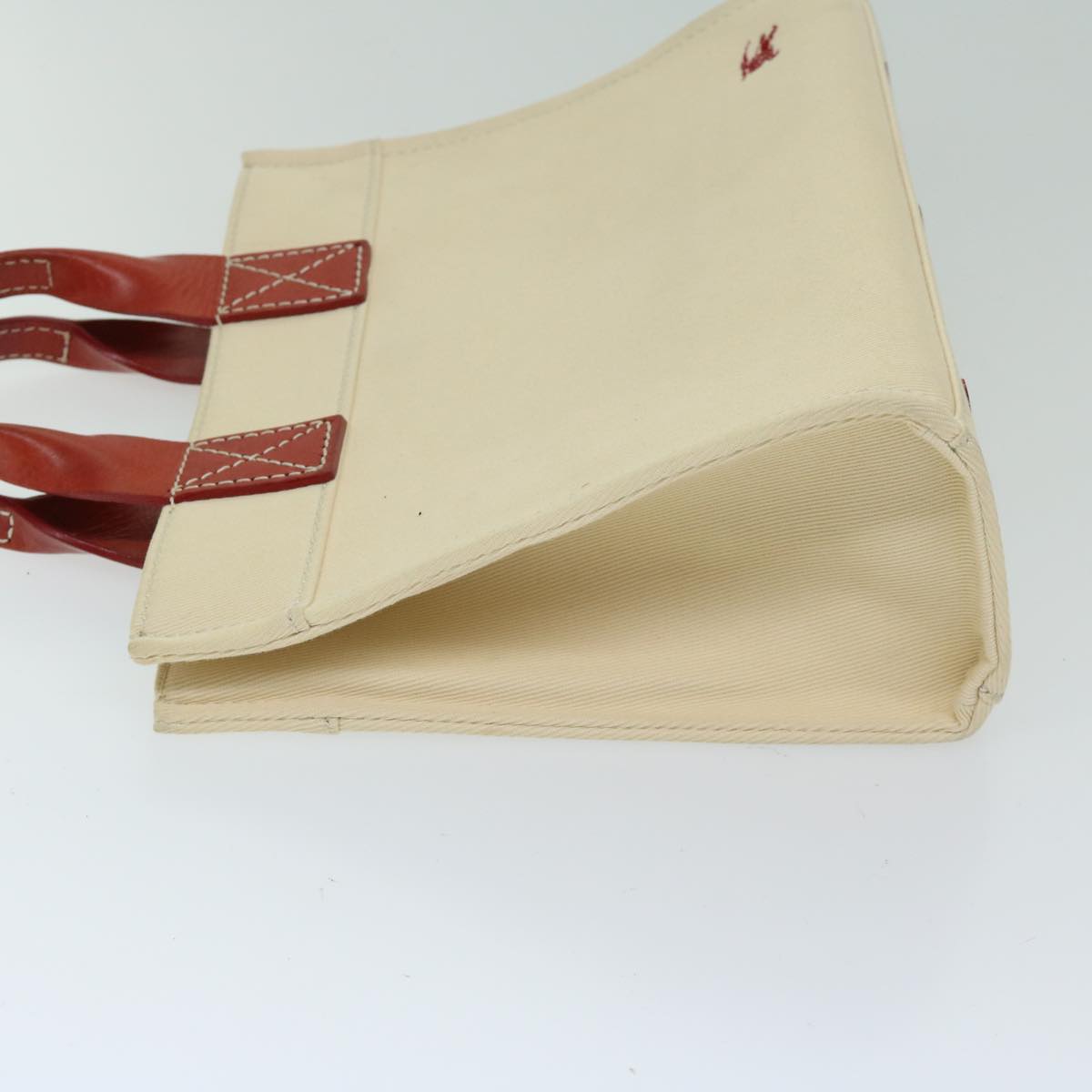 BBERRY Blue Label Hand Bag Canvas Beige Auth bs12954