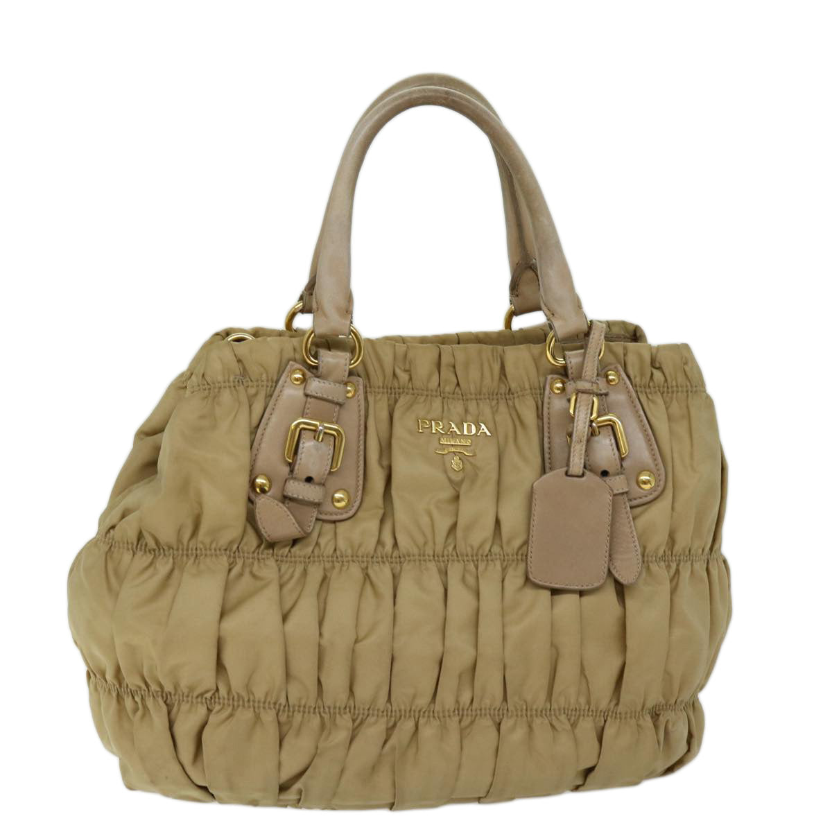 PRD Hand Bag Nylon 2way Beige Auth bs13154