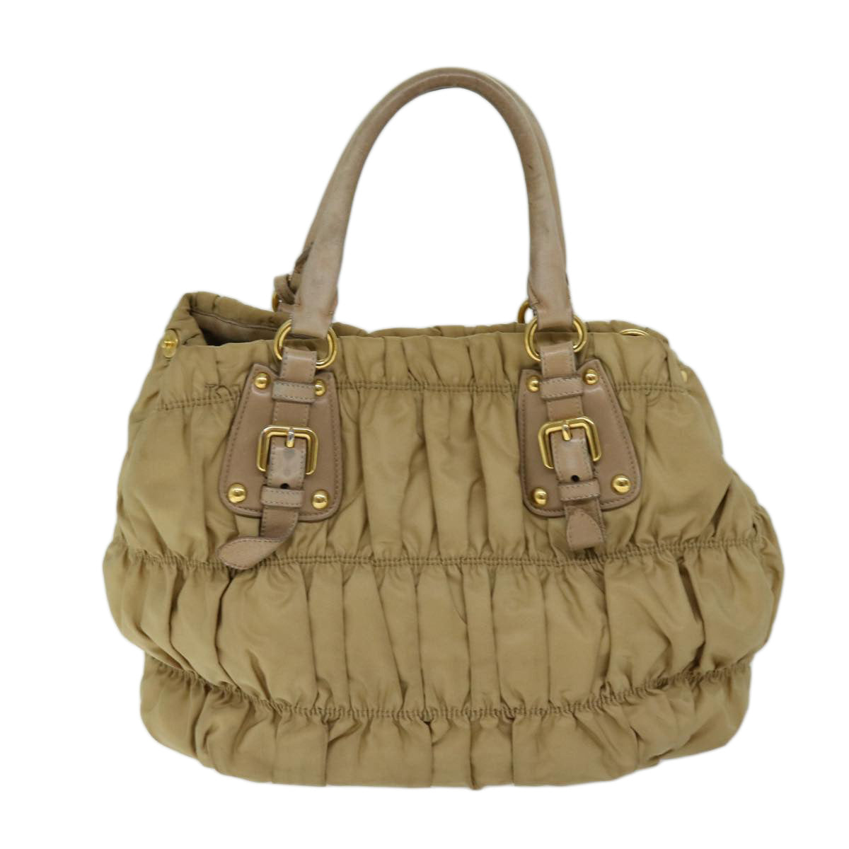 PRD Hand Bag Nylon 2way Beige Auth bs13154