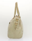 PRD Hand Bag Leather Gray Auth bs13155