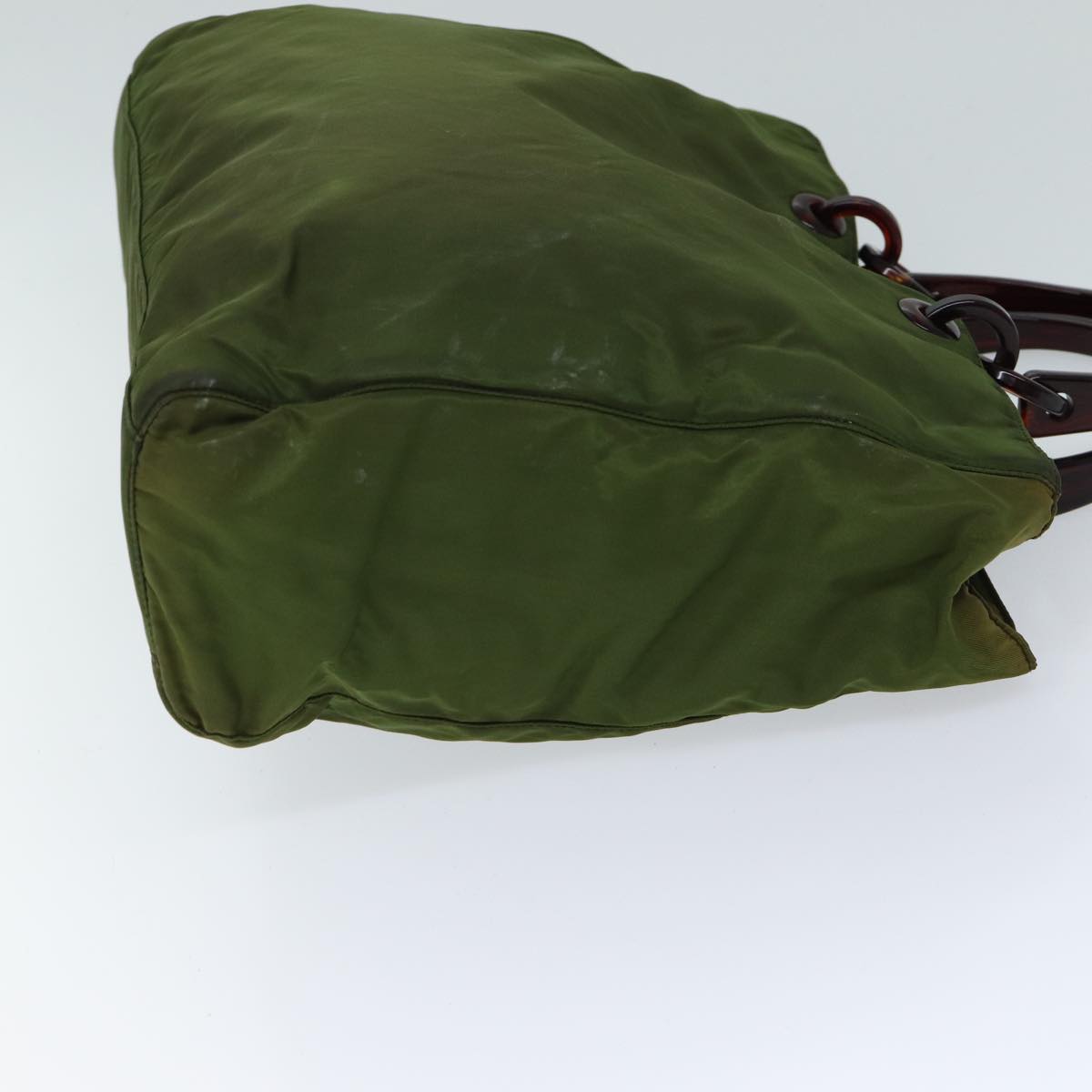 PRD Hand Bag Nylon Khaki Auth bs13320