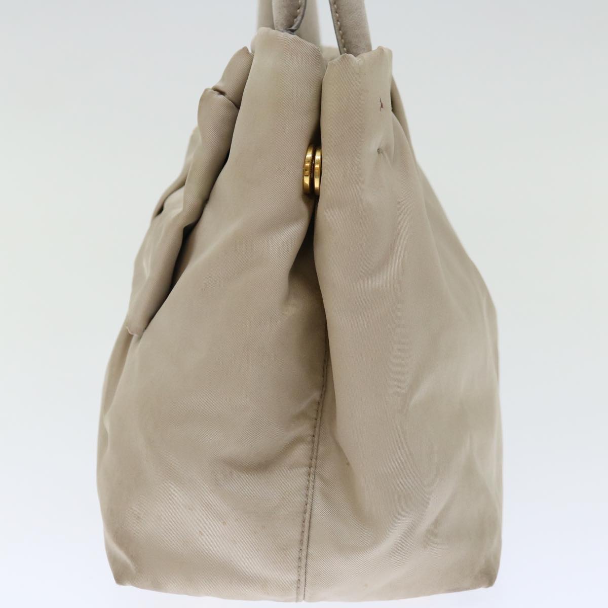 PRD Hand Bag Nylon Beige Auth bs13455