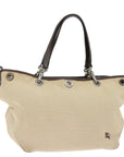 BBERRY Blue Label Hand Bag Canvas Beige Auth bs13611