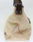BBERRY Blue Label Hand Bag Canvas Beige Auth bs13611