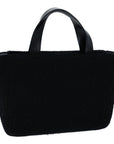 PRD Hand Bag Wool Black Auth bs13809