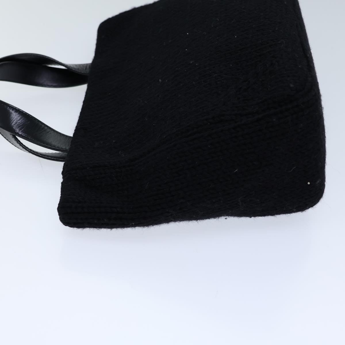 PRD Hand Bag Wool Black Auth bs13809
