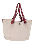 BBERRY Blue Label Tote Bag Canvas Beige Auth bs14156