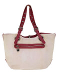 BBERRY Blue Label Tote Bag Canvas Beige Auth bs14156