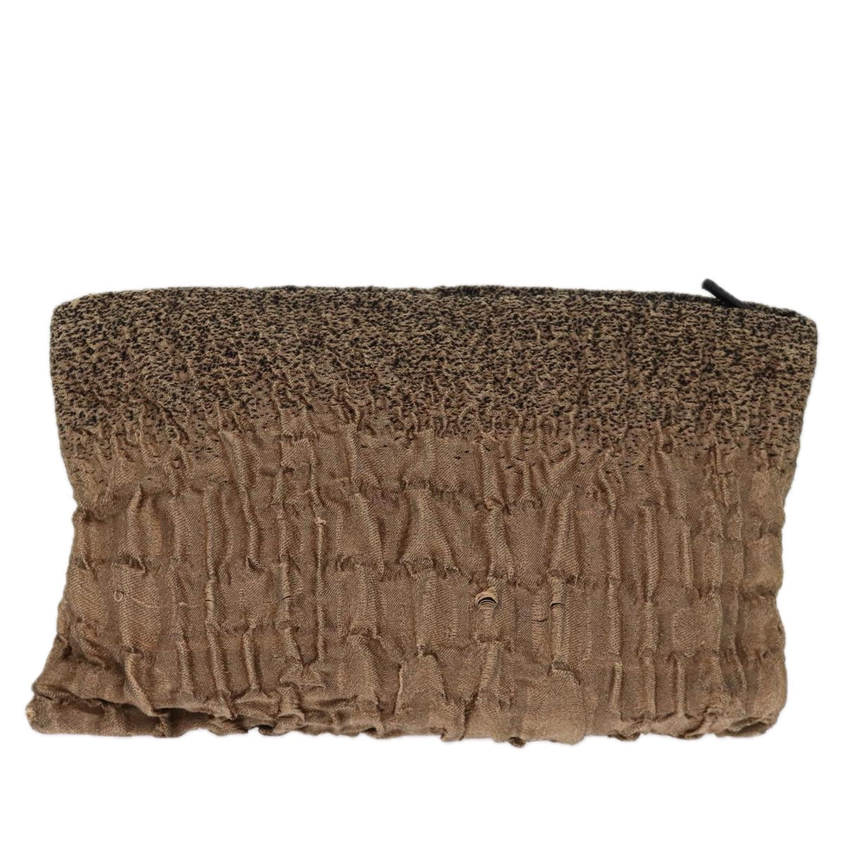 PRD Clutch Bag Canvas Brown Auth bs14174