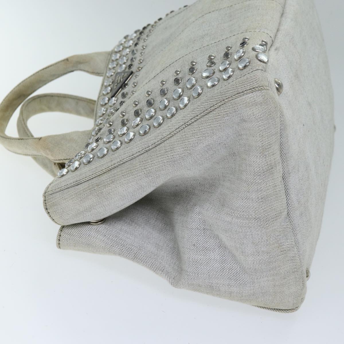 PRD Bijoux Canapa MM Hand Bag Canvas 2way Gray Auth bs14279
