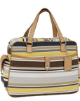 BBERRY Blue Label Hand Bag Canvas Beige Auth bs14368