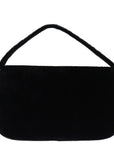 PRD Hand Bag Velor Black Auth bs14371