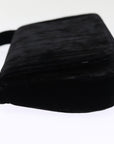 PRD Hand Bag Velor Black Auth bs14371