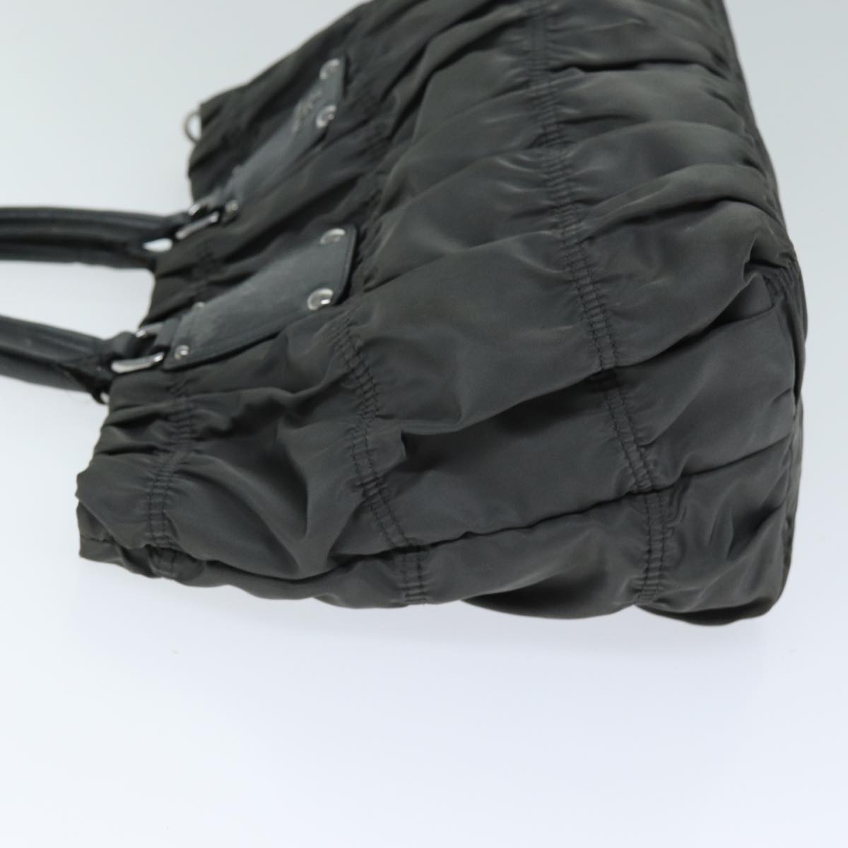 PRD Hand Bag Nylon Gray Auth bs14395