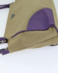 PRD Hand Bag Canvas Purple Beige Auth bs14396