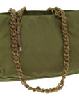 PRD Chain Shoulder Bag Nylon Khaki Auth bs14447