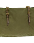 PRD Chain Shoulder Bag Nylon Khaki Auth bs14447