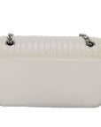 PRD Chain Shoulder Bag Leather White Auth bs14567