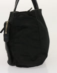 PRD Hand Bag Nylon Leather Black Auth bs14650