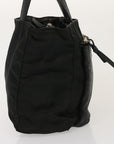 PRD Hand Bag Nylon Leather Black Auth bs14650