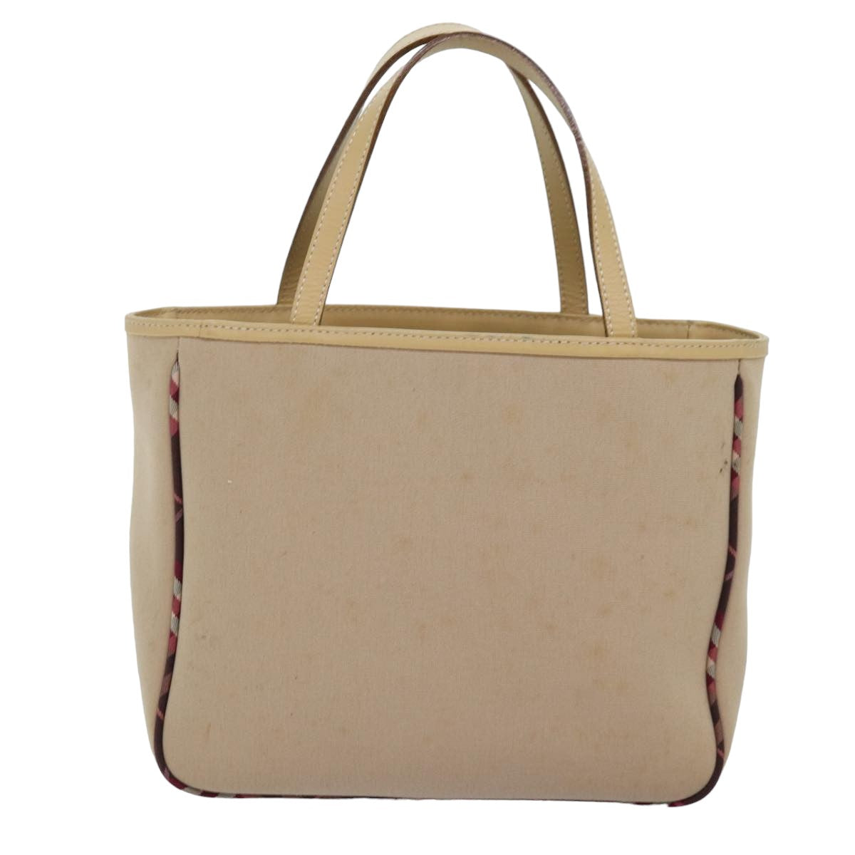 BBERRY Blue Label Hand Bag Canvas Beige Auth bs14831