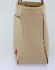 BBERRY Blue Label Hand Bag Canvas Beige Auth bs14831