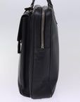 PRD Hand Bag Safiano leather Black Auth bs14974