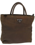 PRD Hand Bag Nylon Brown Auth bs15065