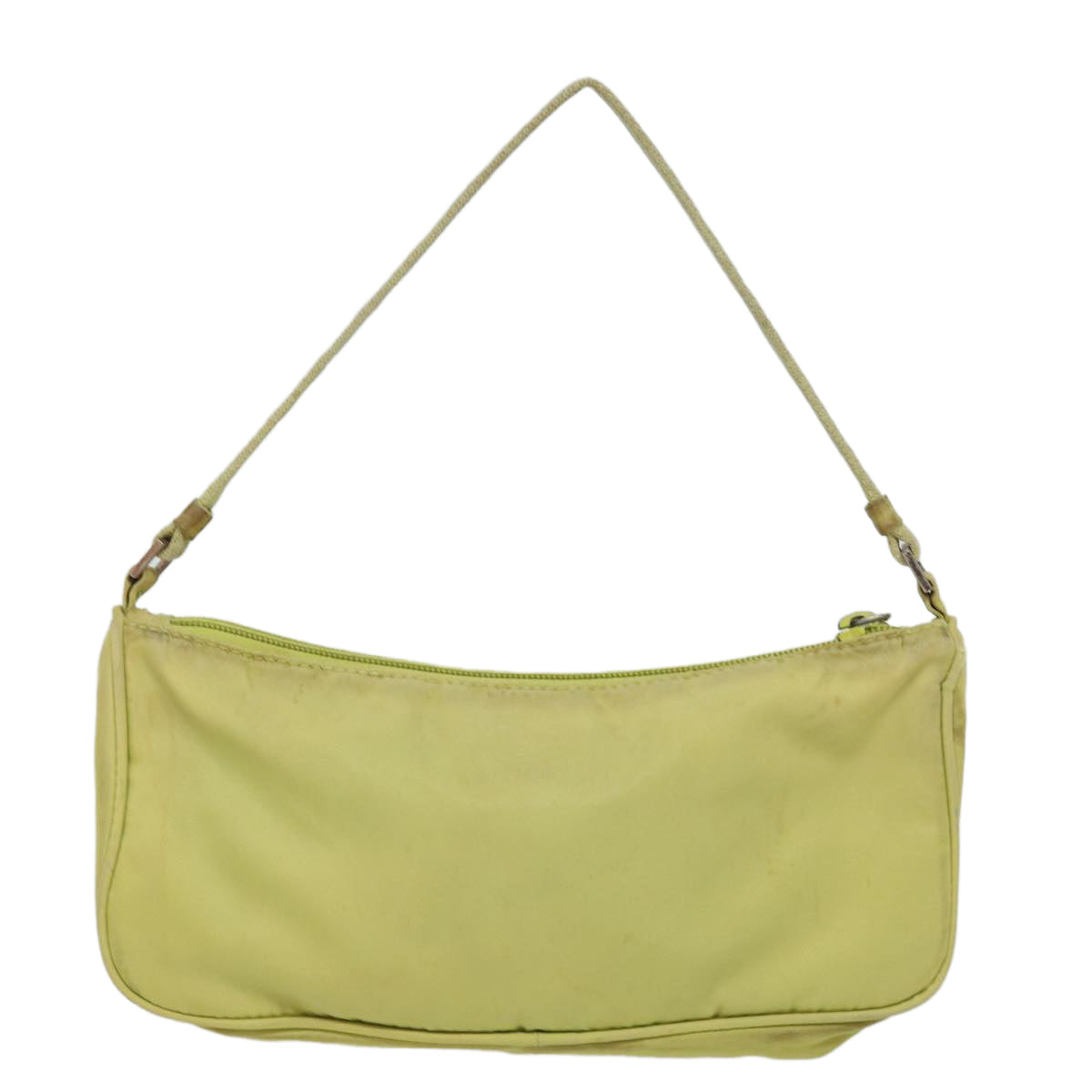 PRD Accessory Pouch Nylon Lime Yellow Pink Auth bs15411