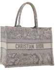 CHRISTIAN D1OR Book Tote Bag Canvas Gray M1286ZTDT_M932 Auth bs6141