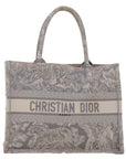CHRISTIAN D1OR Book Tote Bag Canvas Gray M1286ZTDT_M932 Auth bs6141