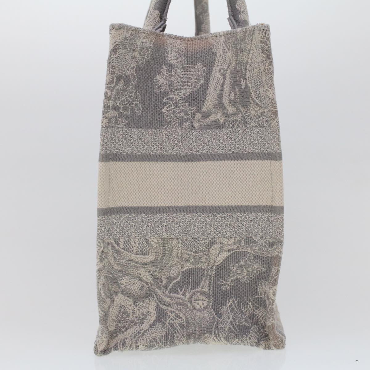 CHRISTIAN D1OR Book Tote Bag Canvas Gray M1286ZTDT_M932 Auth bs6141