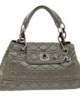 CHRISTIAN D1OR Canage Hand Bag Nylon Gray Auth bs6669