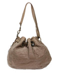 CHRISTIAN D1OR Canage Shoulder Bag Leather Brown Auth bs7073