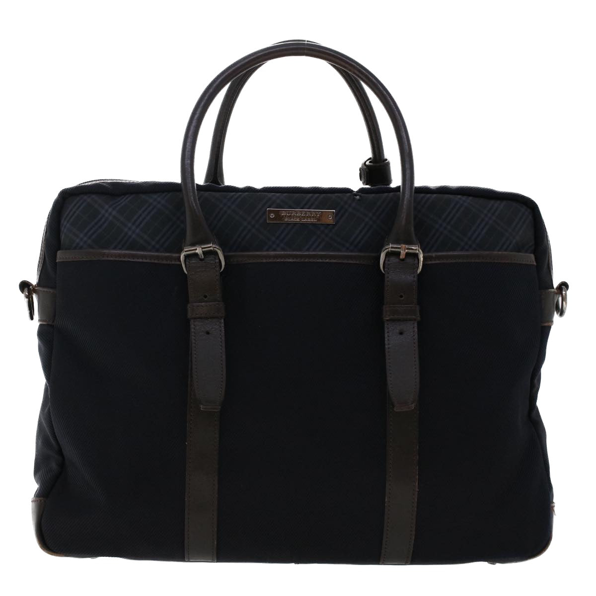 BBERRY Blue Label Hand Bag Nylon 2Set Black Red Auth bs7096