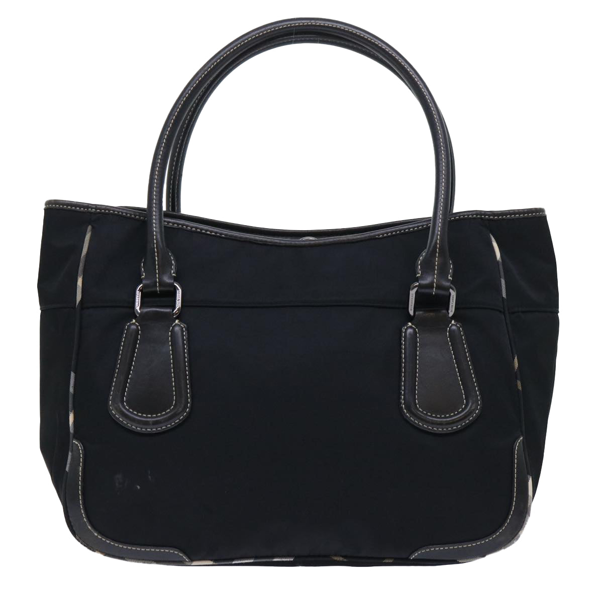 BBERRY Blue Label Shoulder Bag Nylon Black Auth bs7873