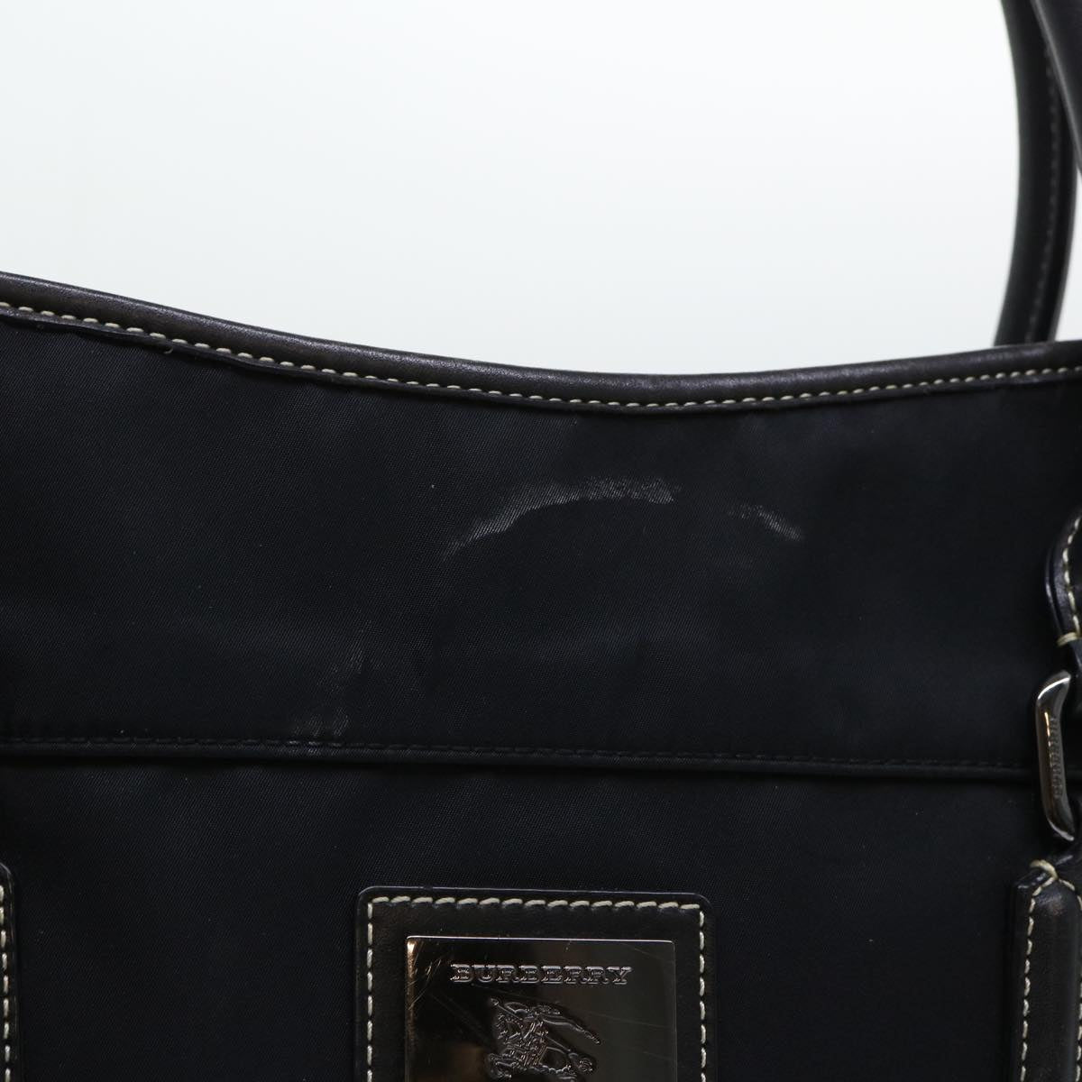 BBERRY Blue Label Shoulder Bag Nylon Black Auth bs7873