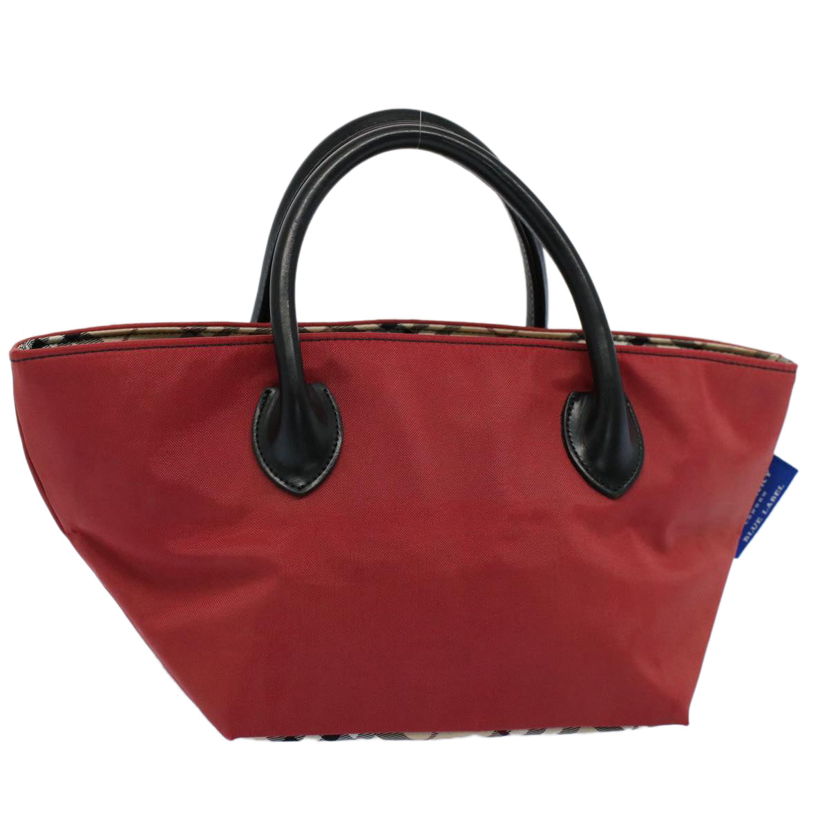 BBERRY Blue Label Hand Bag Nylon Red Auth bs8360