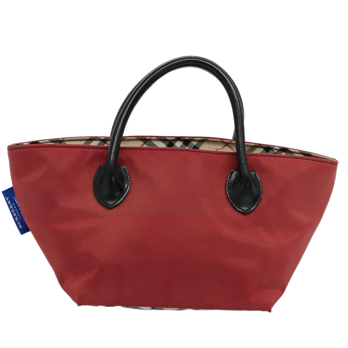 BBERRY Blue Label Hand Bag Nylon Red Auth bs8360