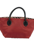 BBERRY Blue Label Hand Bag Nylon Red Auth bs8360