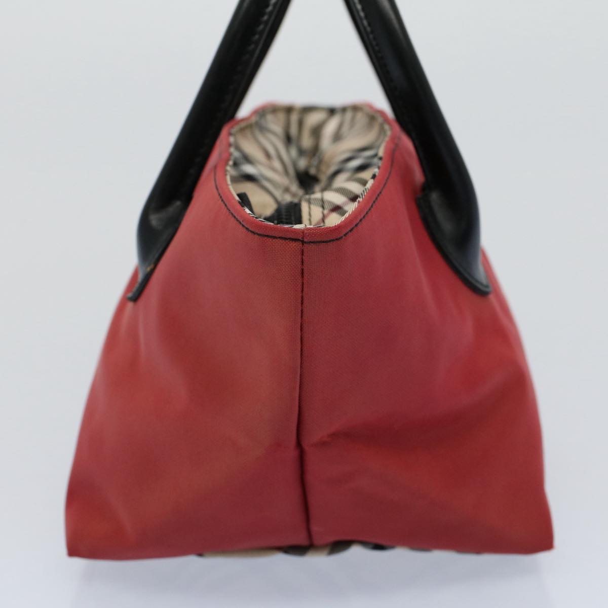 BBERRY Blue Label Hand Bag Nylon Red Auth bs8360