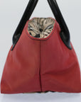 BBERRY Blue Label Hand Bag Nylon Red Auth bs8360