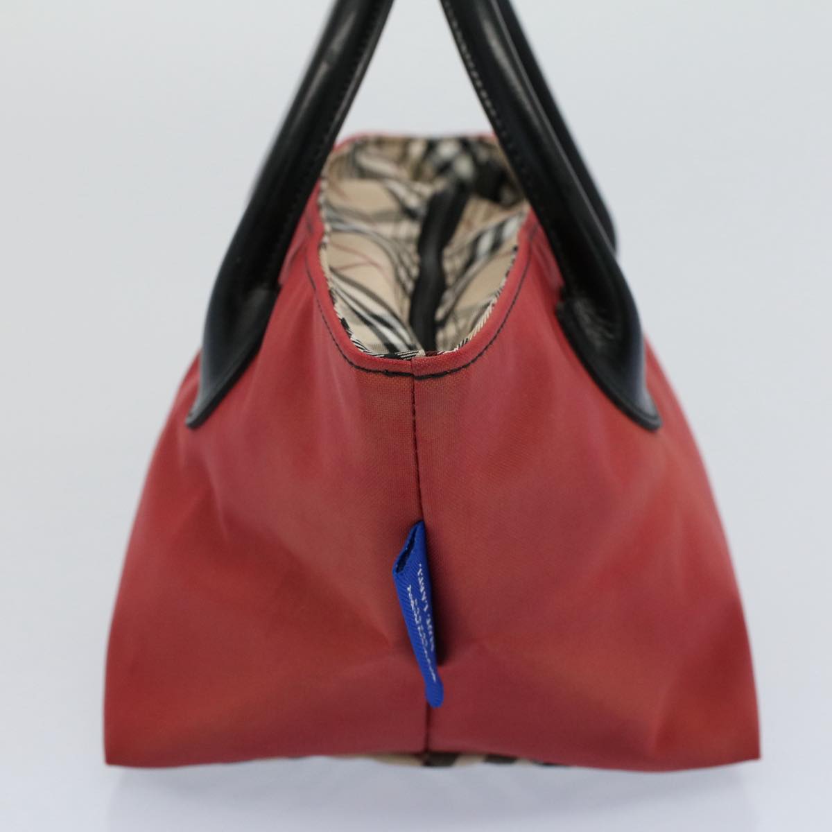 BBERRY Blue Label Hand Bag Nylon Red Auth bs8360