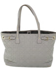 CHRISTIAN D1OR Canage Shoulder Bag Coated Canvas Gray Auth bs8361
